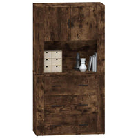 Credenza-Buffet-Armadio da cucina Rovere Fumo in Legno Multistrato 705835