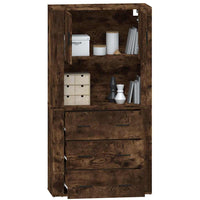 Credenza-Buffet-Armadio da cucina Rovere Fumo in Legno Multistrato 705835