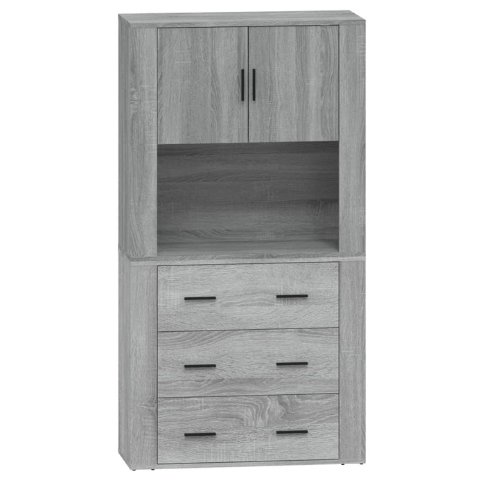 Credenza-Buffet-Armadio da cucina Grigio Sonoma in Legno Multistrato 391661