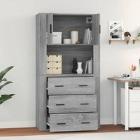 vidaXL Credenza Grigio Sonoma in Legno Multistrato