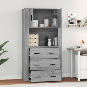 vidaXL Credenza Grigio Sonoma in Legno Multistrato