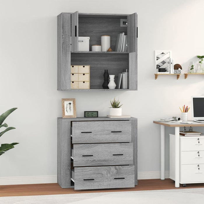vidaXL Credenza Grigio Sonoma in Legno Multistrato