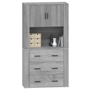vidaXL Credenza Grigio Sonoma in Legno Multistrato