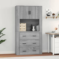 vidaXL Credenza Grigio Sonoma in Legno Multistrato
