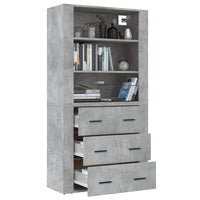 Credenza-Buffet-Armadio da cucina Grigio Cemento in Legno Multistrato 298987