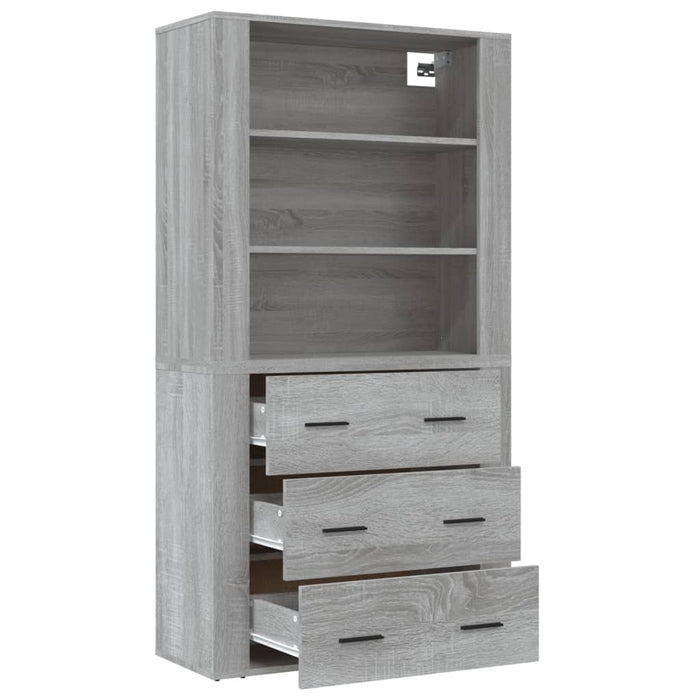 Credenza-Buffet-Armadio da cucina Grigio Sonoma in Legno Multistrato 900610