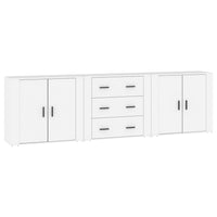 Credenze 3 pz Bianco in Legno Multistrato 3185399