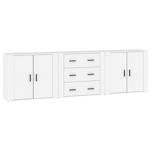 Credenze 3 pz Bianco in Legno Multistrato 3185399