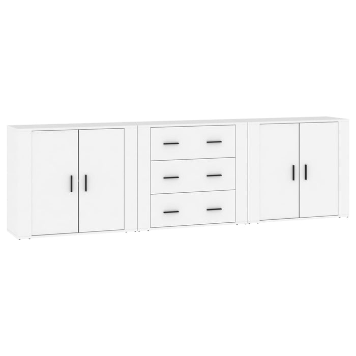 Credenze 3 pz Bianco in Legno Multistrato 3185399
