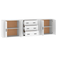 Credenze 3 pz Bianco in Legno Multistrato 3185399