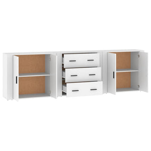 Credenze 3 pz Bianco in Legno Multistrato 3185399
