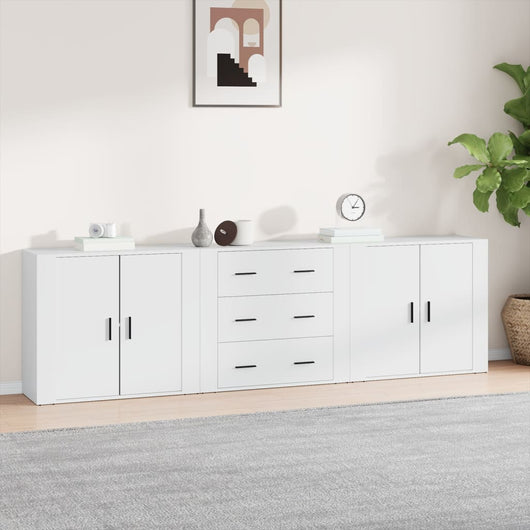 Credenze 3 pz Bianco in Legno Multistrato 3185399