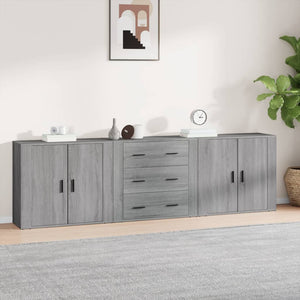 Credenze 3 pz Grigio Sonoma in Legno Multistrato 3185405