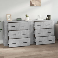 Credenze 2 pz Grigio Cemento in Legno Multistrato 3185411