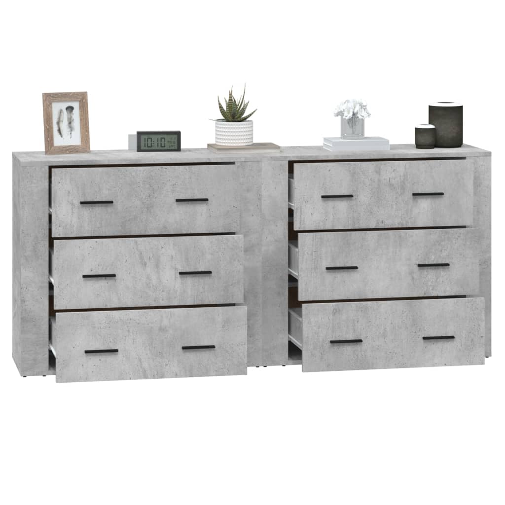 Credenze 2 pz Grigio Cemento in Legno Multistrato 3185411