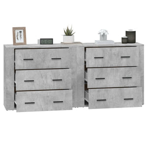 Credenze 2 pz Grigio Cemento in Legno Multistrato 3185411