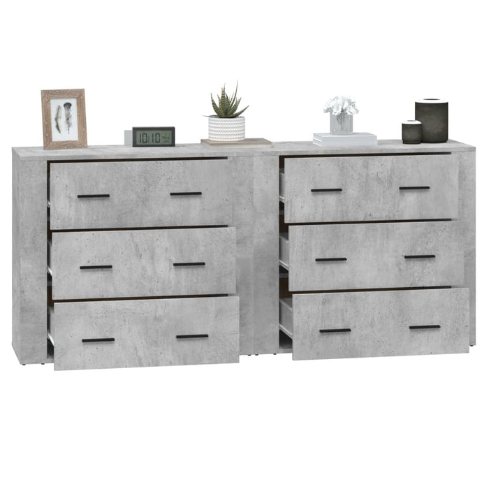 Credenze 2 pz Grigio Cemento in Legno Multistrato 3185411