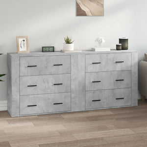 Credenze 2 pz Grigio Cemento in Legno Multistrato 3185411