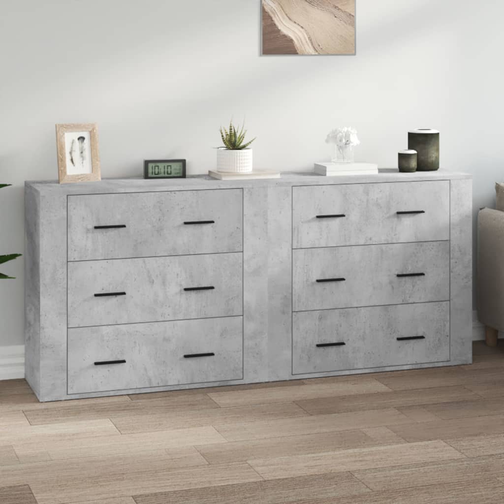 Credenze 2 pz Grigio Cemento in Legno Multistratocod mxl 125270