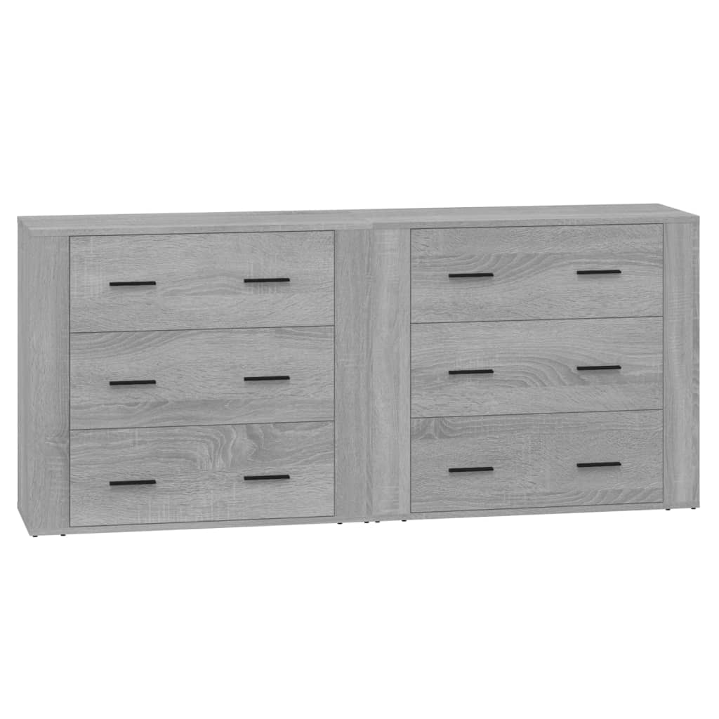 Credenze 2 pz Grigio Sonoma in Legno Multistrato 3185413