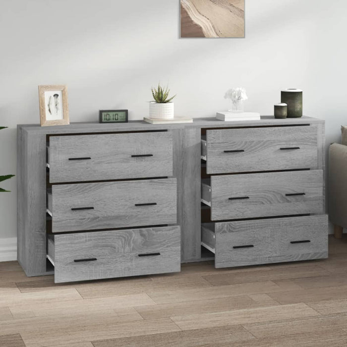 Credenze 2 pz Grigio Sonoma in Legno Multistrato 3185413