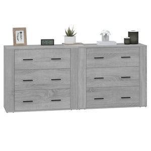 Credenze 2 pz Grigio Sonoma in Legno Multistrato 3185413
