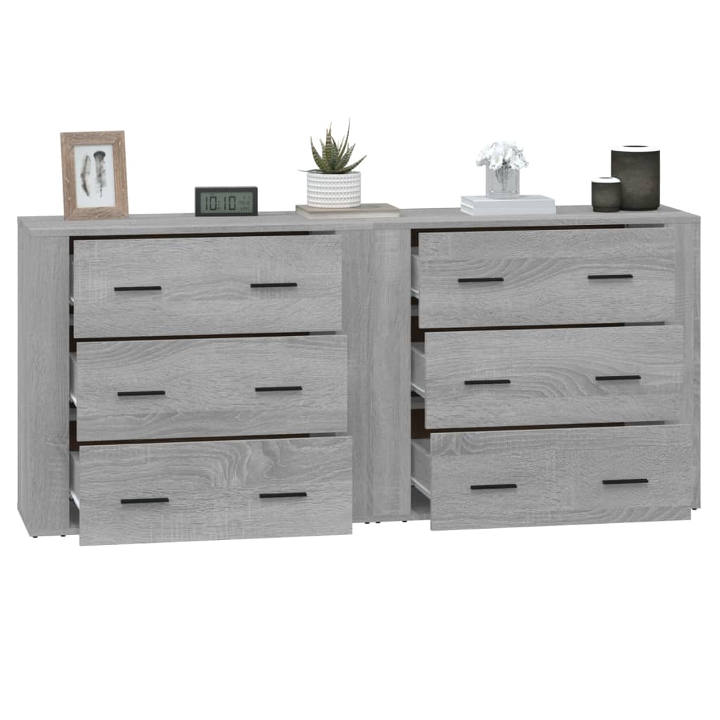 Credenze 2 pz Grigio Sonoma in Legno Multistrato 3185413