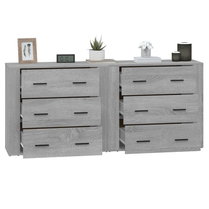 Credenze 2 pz Grigio Sonoma in Legno Multistrato 3185413