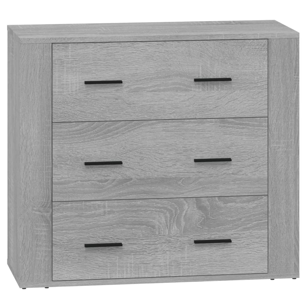 Credenza a buffet cassettiera mobiletto portaoggetti cucina soggiorno salotti set di 2 legno ingegnerizzato Sonoma grigio 02_0036971