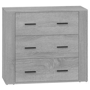 Credenza a buffet cassettiera mobiletto portaoggetti cucina soggiorno salotti set di 2 legno ingegnerizzato Sonoma grigio 02_0036971