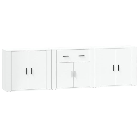 Credenze 3 pz Bianco in Legno Multistrato 3185415