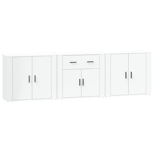 Credenze 3 pz Bianco in Legno Multistratocod mxl 77345