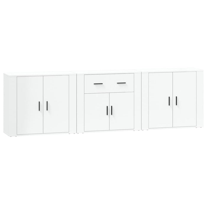 Credenze 3 pz Bianco in Legno Multistratocod mxl 77345