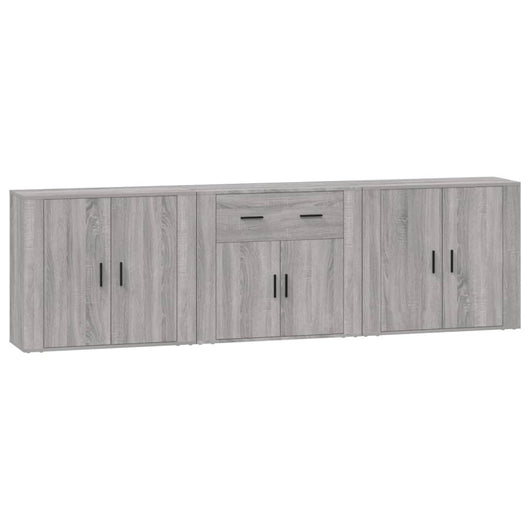 Credenze 3 pz Grigio Sonoma in Legno Multistratocod mxl 101303