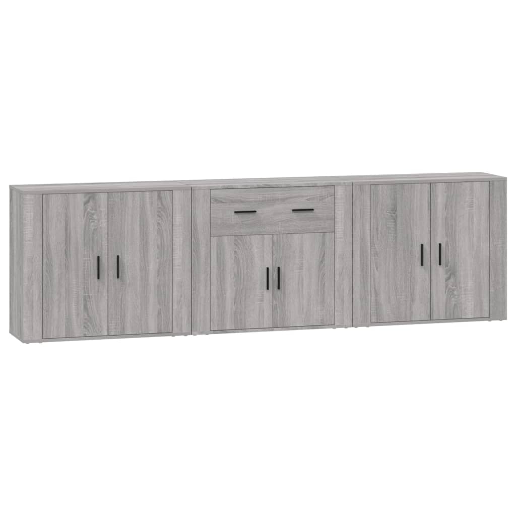Credenze 3 pz Grigio Sonoma in Legno Multistrato 3185421