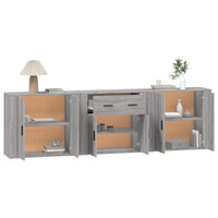 Credenze 3 pz Grigio Sonoma in Legno Multistrato 3185421
