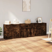 Credenze 3 pz Rovere Fumo in Legno Multistrato 3185428