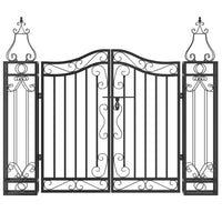 Cancello da Giardino Nero 121x8x100 cm in Ferro Battuto 363430