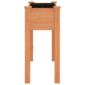 Vassoio per fioriera aiuola rialzata piante fiori terrazza giardino con rivestimento 71 x 37 x 76 cm legno massello di abete marrone 02_0038143