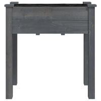 Fioriera aiuola rialzata vassoio piante fiori terrazza giardino con rivestimento 71 x 37 x 76 cm legno massello di abete grigio 02_0038142