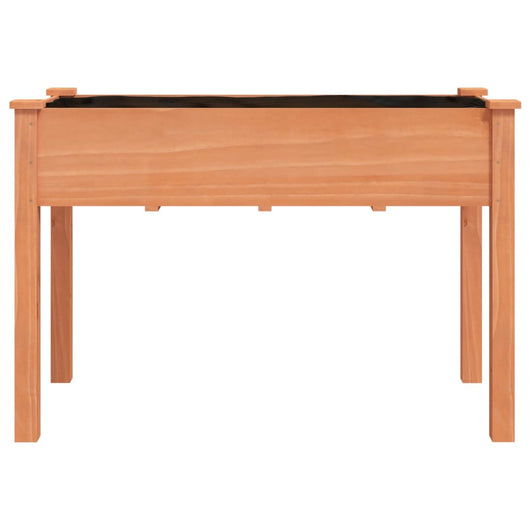 Vassoio per fioriera aiuola rialzata piante fiori terrazza giardino con rivestimento 118 x 59 x 76 cm legno massello abete marrone 02_0038121