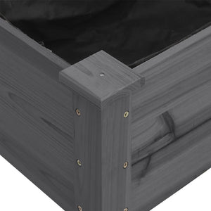 Fioriera con Fodera Grigia 118x59x76cm Legno Massello di Abete 364235