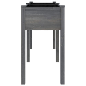 Fioriera con Fodera-Vaso-Contenitore per Piante Grigia 161x45x76cm Legno Massello di Abete