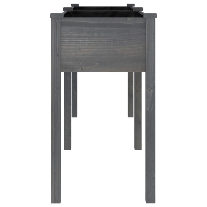 Fioriera con Fodera-Vaso-Contenitore per Piante Grigia 161x45x76cm Legno Massello di Abete