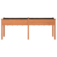 Fioriera con Fodera Marrone 203x53x76cm Legno Massello di Abete 364240