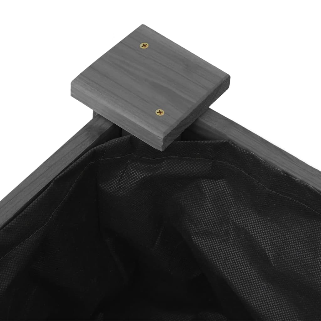 Vassoio per fioriera aiuola rialzata piante fiori terrazza giardino rivestimento 240 x 45 x 25 cm legno massello abete grigio 02_0039844