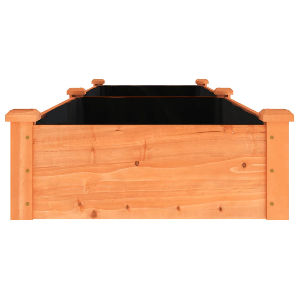 Vassoio per fioriera aiuola rialzata piante fiori terrazza giardino rivestimento giardino 240 x 60 x 25 cm legno massello abete marrone 02_0039845