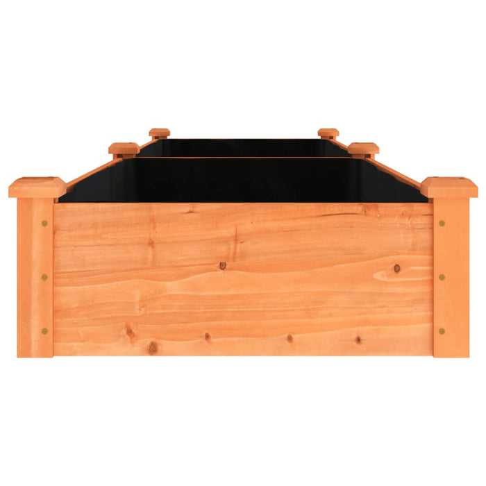 Vassoio per fioriera aiuola rialzata piante fiori terrazza giardino rivestimento giardino 240 x 60 x 25 cm legno massello abete marrone 02_0039845