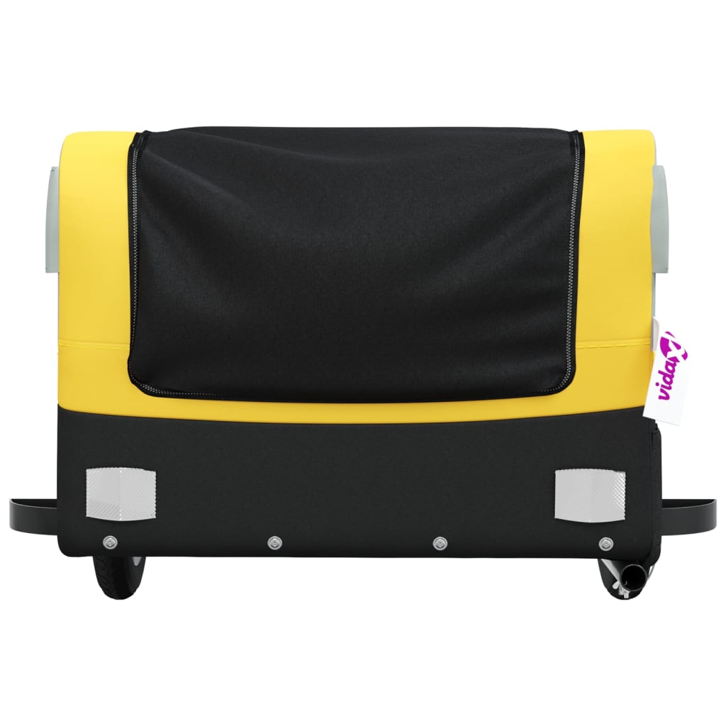 Rimorchio da Bici Nero e Giallo 30 kg in Ferro 94036