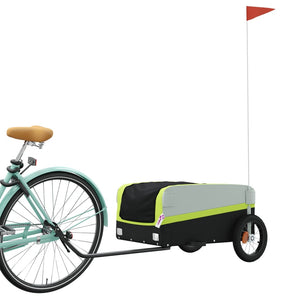 Rimorchio da Bici Nero e Verde 30 kg in Ferro 94039